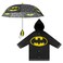 DC Comics Little Kids Umbrella and Lightweight Rain Slicker Set for Boys Ages 47 Black Batman Age 67