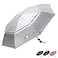 G4Free UPF 50 UV Protection Travel Umbrella 46 Inch Windproof Silver Coating Sun Blocking UmbrellaSilverPink