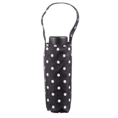 Totes Micro Mini Manual Compact Umbrella NeverWet technology Colorful dots on black 38 arc Coverage