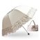 WANLIAN Lace Windproof Folding Sunny and Rainy Umbrella UltravioletProof Anti Sun UV Protection Parasol Umbrella Rice white