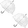 Totes Adult Windproof Bubble Umbrella with J Hook Handle and Enhanced Visibility