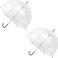 Totes Adult Windproof Bubble Umbrella with J Hook Handle and Enhanced Visibility