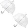 Totes Adult Windproof Bubble Umbrella with J Hook Handle and Enhanced Visibility