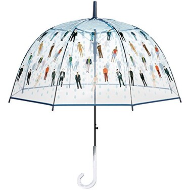 Maad Raining Men Clear Bubble Dome Umbrella Perfect White Elephant Gift or Birthday Gift Modern Acrylic Handle Aluminum Frame AutoOpen Spacious Canopy Outdoor Use Umbrella