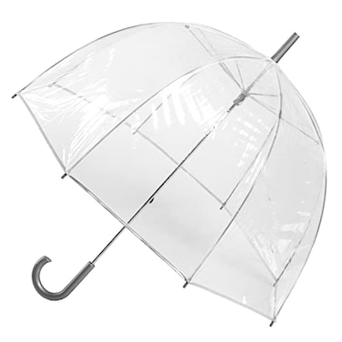 totes Womens Clear Bubble Umbrella Transparent Dome Coverage Large Windproof and Rainproof Canopy Ideal for Weddings Proms or Everyday Protection Clear