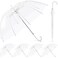 Fabbay 6 Pcs Umbrella Wedding Style Stick Umbrellas Large Windproof Bubble Rain Umbrellas with J Hook Handle for Bride Groom GiftWhite Handle