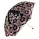 Honeystore Wedding Lace Sun UV Parasol 2 Folding 3D Flower Embroidery Umbrella H7207 Black
