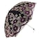 Honeystore Wedding Lace Sun UV Parasol 2 Folding 3D Flower Embroidery Umbrella H7207 Black