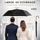 Silkfly 2 Pcs 246 Pcs 48 Auto Open Umbrella Large Wooden J Stick Handle Vintage Windproof Travel Wedding Fast Drying Umbrella Black