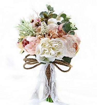 SSSOY Wedding Romantic Bouquet Bride Bridal Bouquets Bridesmaid Bouquet Artificial Flowers Valentines Day Party