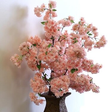 Larksilk 3Pack Light Pink Artificial Cherry Blossom Branches 30 Fake Japanese Silk Flowers for Vase Wedding Centerpiece Spring Home Decor