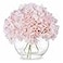 ENOVA FLORAL Silk Hydrangea Artificial Flowers in Vase with Faux Water Pink Hydrangea Artificial Flowers with Vase Home Decor Indoor Pink