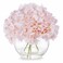 ENOVA FLORAL Silk Hydrangea Artificial Flowers in Vase with Faux Water Pink Hydrangea Artificial Flowers with Vase Home Decor Indoor Pink