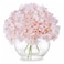 ENOVA FLORAL Silk Hydrangea Artificial Flowers in Vase with Faux Water Pink Hydrangea Artificial Flowers with Vase Home Decor Indoor Pink