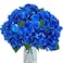 NAHUAA 2 Pcs Blue Hydrangea Artificial Flowers Royal Blue Hydrangeas 10 Heads Silk Hydrangea Flowers Bouquets for Wedding Bouquet Table Centerpieces Floral Arrangements Home Decor