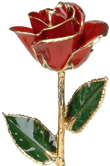 Living Gold Red 24k Gold Rose Real Rose Dipped in Gold 12 1 pc