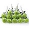 Laelfe 12 PCS Artificial Flowers Roses Silk Flowers Fake Long Stem Artificial Roses for Home Wendding Kitchen DecorationsGreen