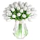 Deorok 30 Pcs Artificial Tulips PU Faux Flowers White Real Touch Fake Tulips for Valentines Day Spring Easter Home Kitchen Wedding Decorations and New Year Decor
