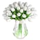 Deorok 30 Pcs Artificial Tulips PU Faux Flowers White Real Touch Fake Tulips for Valentines Day Spring Easter Home Kitchen Wedding Decorations and New Year Decor