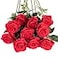 Flojery 10pcs Red Silk Roses Artificial Rose Flowers Long Stem for DIY Wedding Bouquet Table Centerpiece Home Dcor
