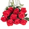 Flojery 10pcs Red Silk Roses Artificial Rose Flowers Long Stem for DIY Wedding Bouquet Table Centerpiece Home Dcor