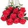 Flojery 10pcs Red Silk Roses Artificial Rose Flowers Long Stem for DIY Wedding Bouquet Table Centerpiece Home Dcor