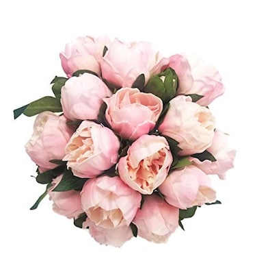 Meide Group USA Artificial Peony Flowers 6 Pack 14 Inch Shabby Chic Pink Real Touch Latex Peonies for Spring Home Decor Dining Table Centerpieces Wedding Bouquets Party Arrangements