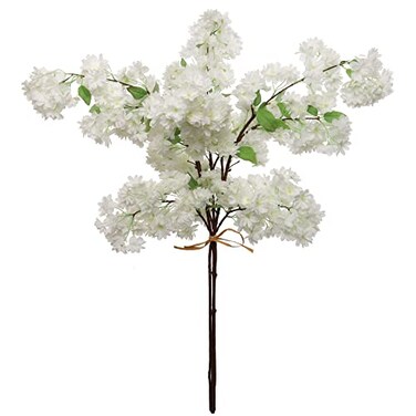 Larksilk 3Pack 30 White Cherry Blossom Branches Artificial Sakura Stems for Tall Vases Wedding Arches Spring Centerpieces RealTouch Faux Japanese Blossoms for Home Decor