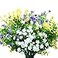 WILLBOND 12 Bundles Artificial Flowers Outdoor UV Resistant Faux Artificial Plants Shrubs Plastic Flower Bulk for Hanging Planter Porch Window Home Spring Summer DecorYellow Purple White