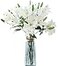 LNHOMY 6 Pack Artificial Lily Flowers Full Bloom Fake Latex Real Touch Artificial Flower Bouquets with 3 Heads Wedding Party Decor Home Decor White