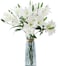 LNHOMY 6 Pack Artificial Lily Flowers Full Bloom Fake Latex Real Touch Artificial Flower Bouquets with 3 Heads Wedding Party Decor Home Decor White