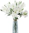 LNHOMY 6 Pack Artificial Lily Flowers Full Bloom Fake Latex Real Touch Artificial Flower Bouquets with 3 Heads Wedding Party Decor Home Decor White