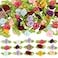 salbsever 100 Pcs Mini Flowers for Crafts Multicolor Mini Roses Satin Roses with Green Leaves Small Satin Roses Tiny Artificial Fabric Flower Ornament Applique for Wedding Bride Sewing Wrapping DIY Wr