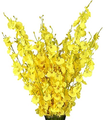 OMUYGDD Artificial Flowers Orchids Silk Fake Flowers in Bulk 11 Pcs Each 28 for Wedding Festive Party Home Office Decoration No Include Vase