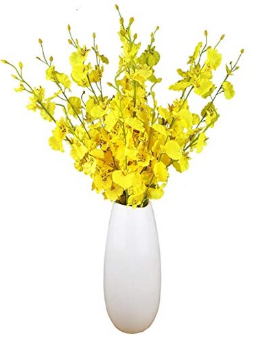 OMUYGDD Artificial Flowers Orchids Silk Fake Flowers in Bulk 10 Pcs Each 20 for Wedding Festive Party Home Office Decoration Not Include Vase