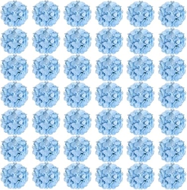 Auihiay 64pcs Silk Hydrangea Artificial Flowers Artificial Hydrangea Flowers with Stems Full Hydrangea Flowers for Wedding Centerpieces Home Garden Party Decoration Blue