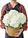 JINWOE 4PCS WhiteCream Hydrangea Artificial Flowers 21 Lifelike Latex Silk Real Touch Faux Hydrangea Flowers Artificial Hydrangeas Bouquet for Wedding Centerpieces Tables Party Home