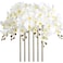 ICBOX 38 White Orchids Artificial Flowers Velvet Silk Orchids 6 PCS Faux Orchids Long Stem Artificial Flowers for Tall Vase Home Wedding DecorationWhite