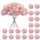 Cherica 20 Pcs Pink Hydrangea Artificial Flowers Bulk Faux Hydrangea Flowers Heads Artificial Fake Silk Hydrangea Flowers with Stems Pink Flowers Artificial for Decoration Wedding Dcor