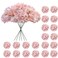 Cherica 20 Pcs Pink Hydrangea Artificial Flowers Bulk Faux Hydrangea Flowers Heads Artificial Fake Silk Hydrangea Flowers with Stems Pink Flowers Artificial for Decoration Wedding Dcor