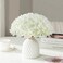 Cherica White Hydrangea Artificial Flowers Bulk 30 Pcs Faux Hydrangea Flowers Heads Artificial Fake Silk Hydrangea Flowers with Stems White Flowers Artificial for Decoration Wedding Dcor