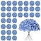 Cherica 30 Pcs Blue Hydrangea Artificial Flowers Bulk Faux Hydrangea Flowers Heads Artificial Fake Silk Hydrangea Flowers with Stems Blue Flowers Artificial for Decoration Wedding Dcor