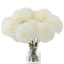 Rowfad 12 Pcs Artificial Chrysanthemums Flowers Silk Ball White Flowers Fake Mums Spring Flowers for Valentines Day Wedding Home Decor 12 White