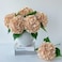 ZYTUYO 5 Pcs Light Coffee Silk Hydrangeas Artificial Flower Boho 20 Faux Hydrangeas for Fall Indoor Home Decor Spring Kitchen Living Room Outdoor Porch Wedding Flower Arrangement