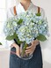 JINWOE Light Blue Hydrangea Artificial Flowers4Pcs 20 Real Touch Lifelike Silk Artificial Hydrangeas Full Fake Flowers for Bouquet Table Centerpieces Spring Wedding Indoor Home