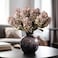 Ttranewsoo Fake Flowers Hydrangea Silk Flowers with StemsBrown Flowers Fall Hydrangea Artificial FlowersWinter Flowers Artificial for Decoration Vase Indoor and Outdoor 24Brown 8PCS Wthout Vase