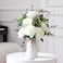 hopeme Artificial Rose Flower Arrangement in 6 White Ceramic Vase with Heart Charm Dcor Flower Arrangement with Eucalyptus Stems and Greenery Rustic Farmhouse Table Centerpiece 14H x 9W