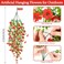 FineCheer 6 Pcs Spring Artificial Hanging Flowers Outdoor Faux Silk Mum Plant Decor Violet with Eucalyptus Realistic UV Resistant Trailing Vine Spring Porch YardRedViolet