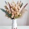 RoseTalk Simulation Flower Decor Luxury Faux Flower Arrangements Realistic Artificial Flowers with Beige White Peonies Dried Pampas Grass Bunny Tails Eucalyptus