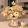 Grandeal Light Timer Fall Decor Table Centerpiece Potted White Maple Arrangement in Metal Pitcher Neutral Rustic Artificial White Pumpkin Berries Fall Decoration for Home Mantel Autumn Thanksgiving We